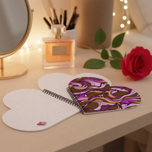 Sepia Abstract Pebble Bean Repeating Pattern Notitieboek