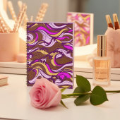 Sepia Abstract Pebble Bean Repeating Pattern Notitieboek