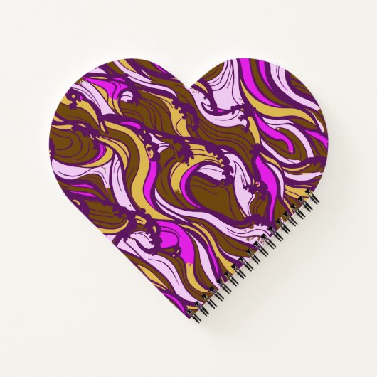 Sepia Abstract Pebble Bean Repeating Pattern Notitieboek (Achterkant)