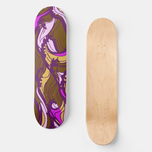 Sepia Abstract Pebble Bean Repeating Pattern Persoonlijk Skateboard (Voorkant)