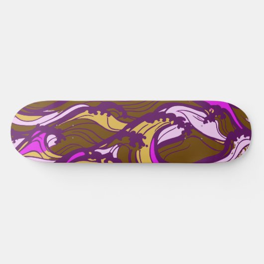 Sepia Abstract Pebble Bean Repeating Pattern Persoonlijk Skateboard (Horizontaal)