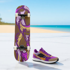 Sepia Abstract Pebble Bean Repeating Pattern Persoonlijk Skateboard