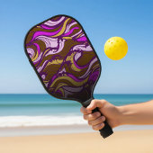 Sepia Abstract Pebble Bean Repeating Pattern Pickleball Paddle