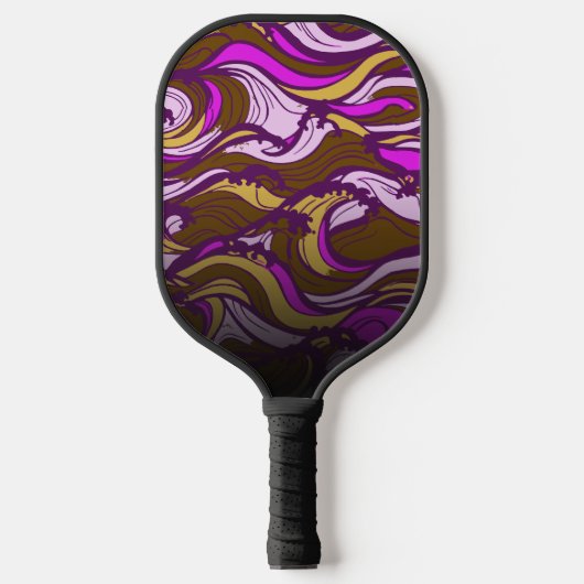 Sepia Abstract Pebble Bean Repeating Pattern Pickleball Paddle (Voorkant)