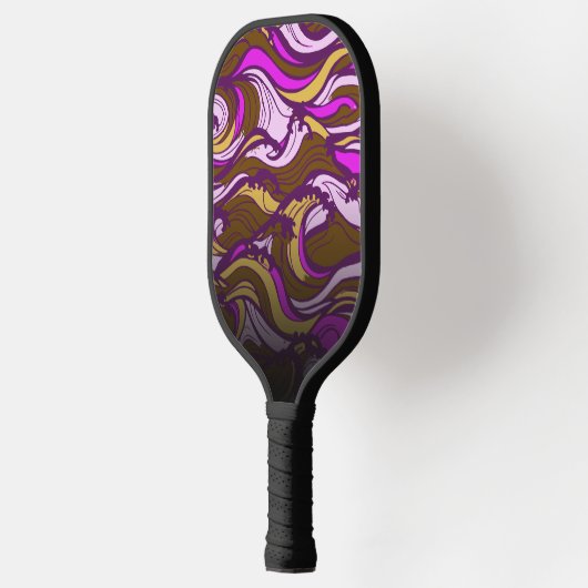 Sepia Abstract Pebble Bean Repeating Pattern Pickleball Paddle (Links)