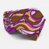 Sepia Abstract Pebble Bean Repeating Pattern Stropdas (Opgerold)