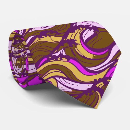 Sepia Abstract Pebble Bean Repeating Pattern Stropdas (Opgerold)