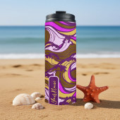 Sepia Abstract Pebble Bean Repeating Pattern Thermosbeker