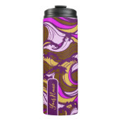 Sepia Abstract Pebble Bean Repeating Pattern Thermosbeker (Voorkant)