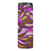 Sepia Abstract Pebble Bean Repeating Pattern Thermosbeker (Achterkant)