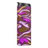 Sepia Abstract Pebble Bean Repeating Pattern Thermosbeker (Geroteerd rechts)