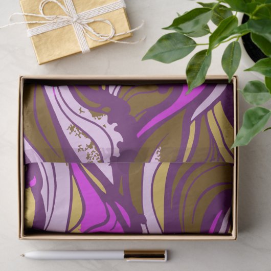 Sepia Abstract Pebble Bean Repeating Pattern Tissuepapier (Geschenk)