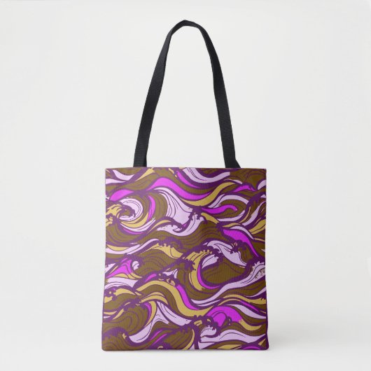 Sepia Abstract Pebble Bean Repeating Pattern Tote Bag (Voorkant)
