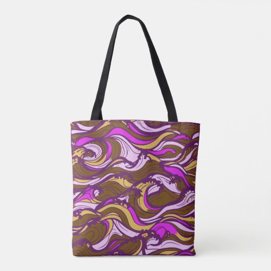 Sepia Abstract Pebble Bean Repeating Pattern Tote Bag (Achterkant)