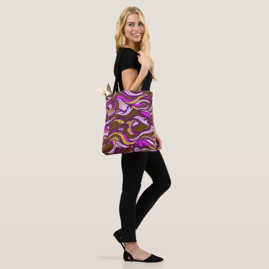 Sepia Abstract Pebble Bean Repeating Pattern Tote Bag (Op model)