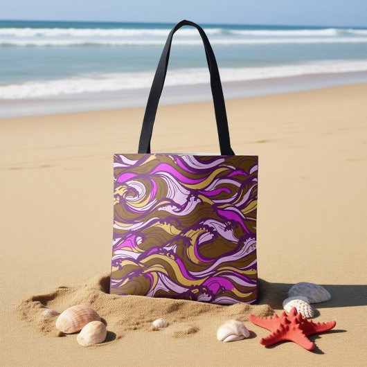 Sepia Abstract Pebble Bean Repeating Pattern Tote Bag