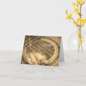 Sepia abstracte gitaar slechts een notitie begroet kaart (Gele Bloem)
