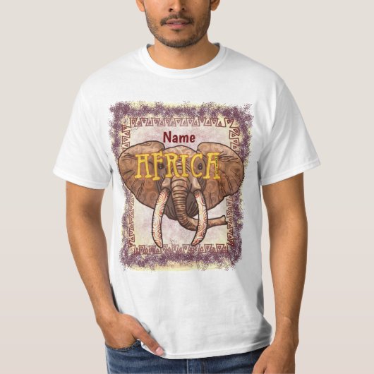 Sepia Afrika Olifant T-shirt (Voorkant)