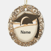 Sepia afstudeerhoed ornament (Links)