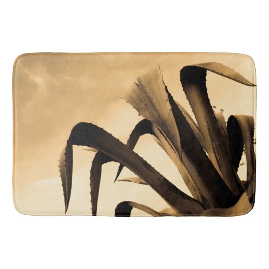 Sepia aloe-Plant Badmat (Voorkant)
