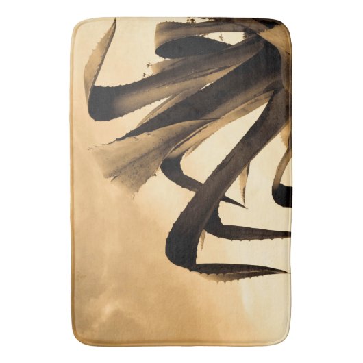 Sepia aloe-Plant Badmat (Voorkant Verticaal)