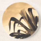 Sepia aloe-Plant Zandsteen Onderzetter (Voorkant)