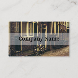 Sepia Amsterdam Street Fotografie, fiets Visitekaartje