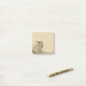 Sepia Antiek Bunny Rabbit Post-It Notes (Op bureau)
