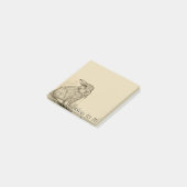 Sepia Antiek Bunny Rabbit Post-It Notes (Schuin)