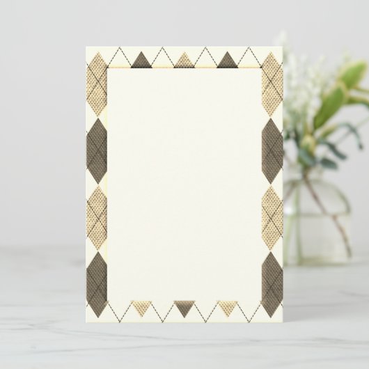 Sepia Argyle Pattern DIY-kaart Kaart (Staand voorkant)