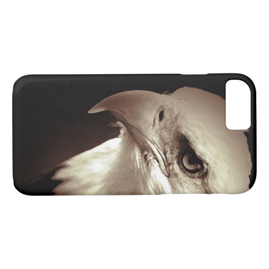 Sepia Bald Eagle iPhone 7 Hoesje (Achterkant (Horizontaal))