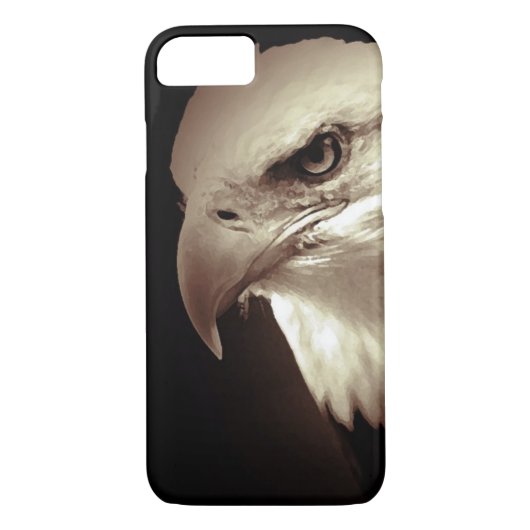 Sepia Bald Eagle iPhone 7 Hoesje (Achterkant)