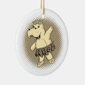 Sepia Ballerina Hippo met Tutu Keramisch Ornament (Rechts)