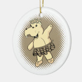 Sepia Ballerina Hippo met Tutu Keramisch Ornament (Links)