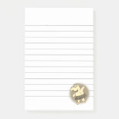 Sepia Ballerina Hippo met Tutu Lined Post-it® Notes (Voorkant)