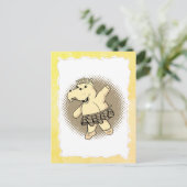 Sepia Ballerina Hippo met Tutu Old Paper Lijst Briefkaart (Staand voorkant)