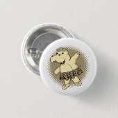 Sepia Ballerina Hippo met Tutu Ronde Button 3,2 Cm (Voorkant /achterkant)