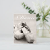 Sepia Ballet Slipper Pointe Shoes Dance Sjabloon Briefkaart (Staand voorkant)
