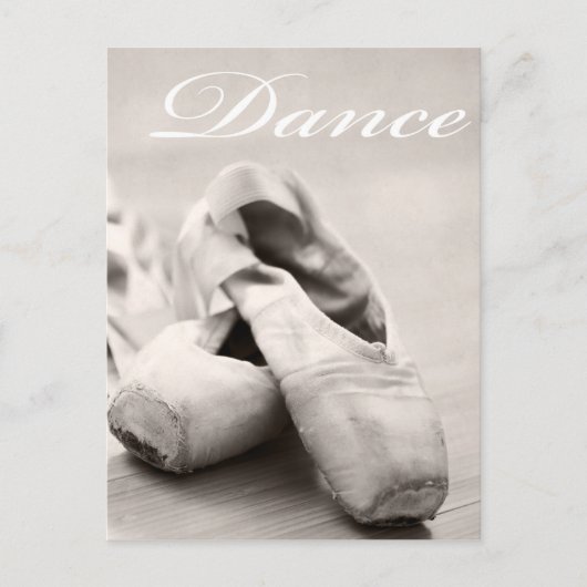 Sepia Ballet Slipper Pointe Shoes Dance Sjabloon Briefkaart (Voorkant)