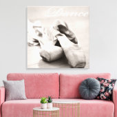 Sepia Ballet Slipper Pointe Shoes Dance Sjabloon Canvas Afdruk (Insitu (Woonkamer))
