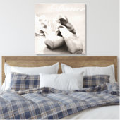 Sepia Ballet Slipper Pointe Shoes Dance Sjabloon Canvas Afdruk (Insitu (Slaapkamer))