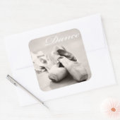 Sepia Ballet Slipper Pointe Shoes Dance Sjabloon Vierkante Sticker (Envelop)