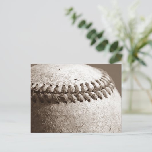 Sepia Baseball Briefkaart (Staand voorkant)
