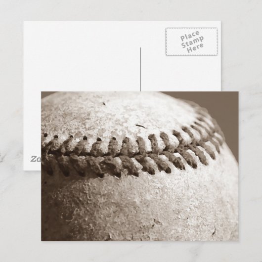 Sepia Baseball Briefkaart (Voorkant / Achterkant)