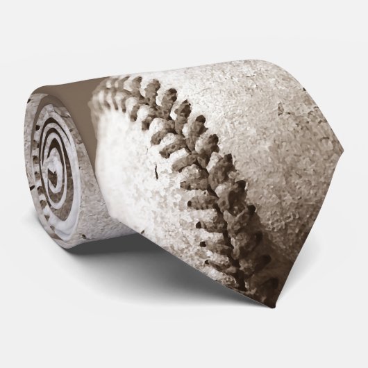 Sepia Baseball Stropdas (Opgerold)