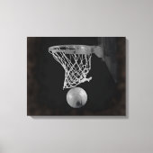 Sepia Basketbal Artwork Verpakt Canvas (Voorkant)