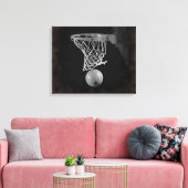 Sepia Basketbal Artwork Verpakt Canvas (Insitu (Woonkamer))