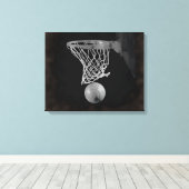Sepia Basketbal Artwork Verpakt Canvas (Insitu (Houten vloer))