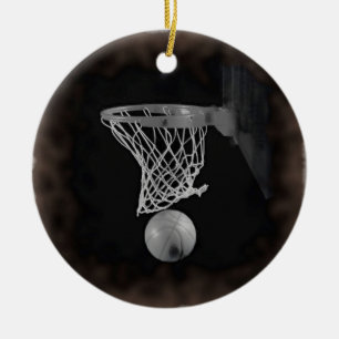 Sepia Basketbal Keramisch Ornament