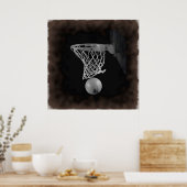 Sepia Basketbal Kunstwerk Poster (Keuken)